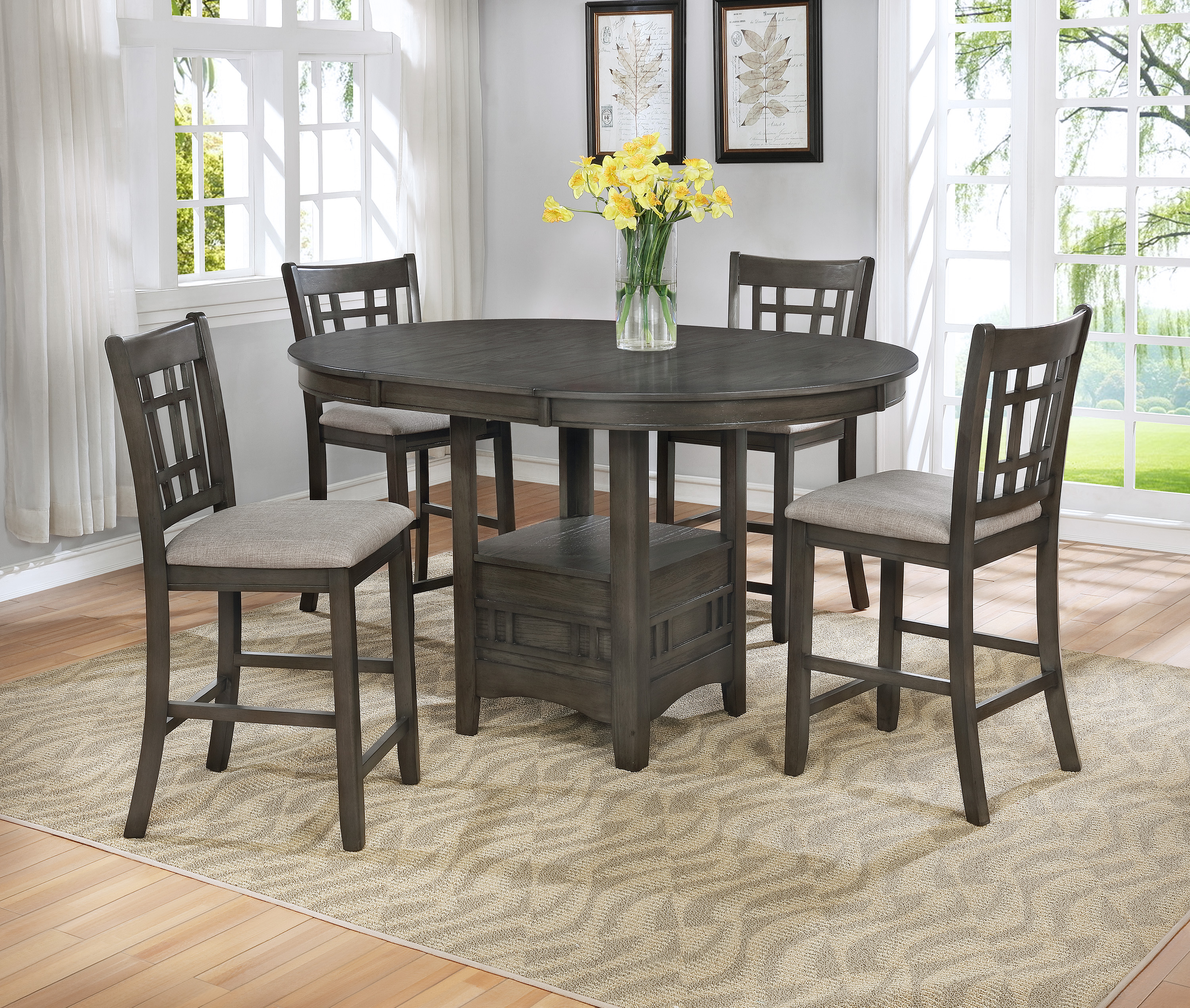 2795 HARTWELL COUNTER HIGH GREY 7 PC SET