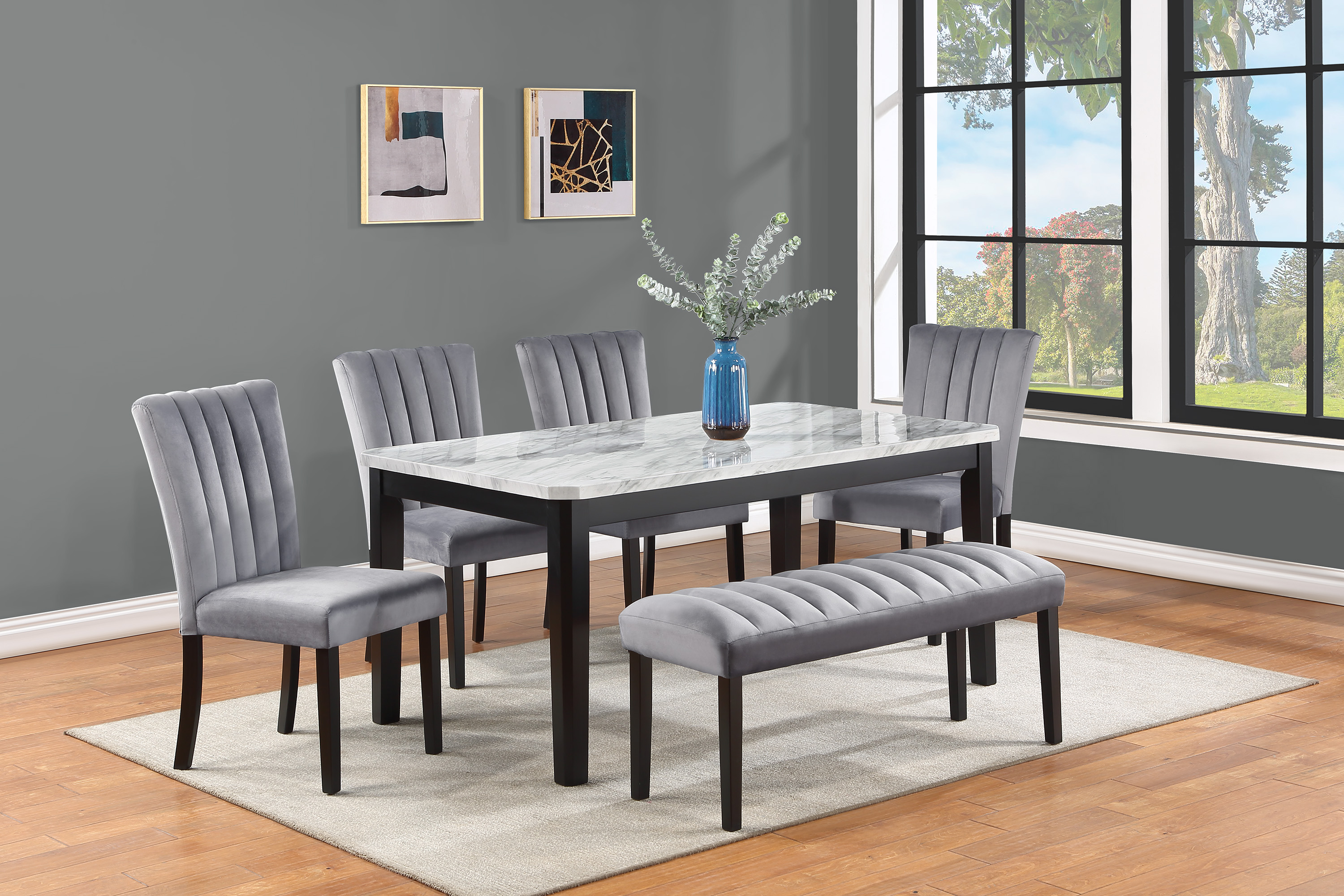 2224 PASCAL DINING 7PC SET with 6 chairs