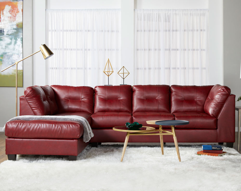 2500 Red 2pc Sectional