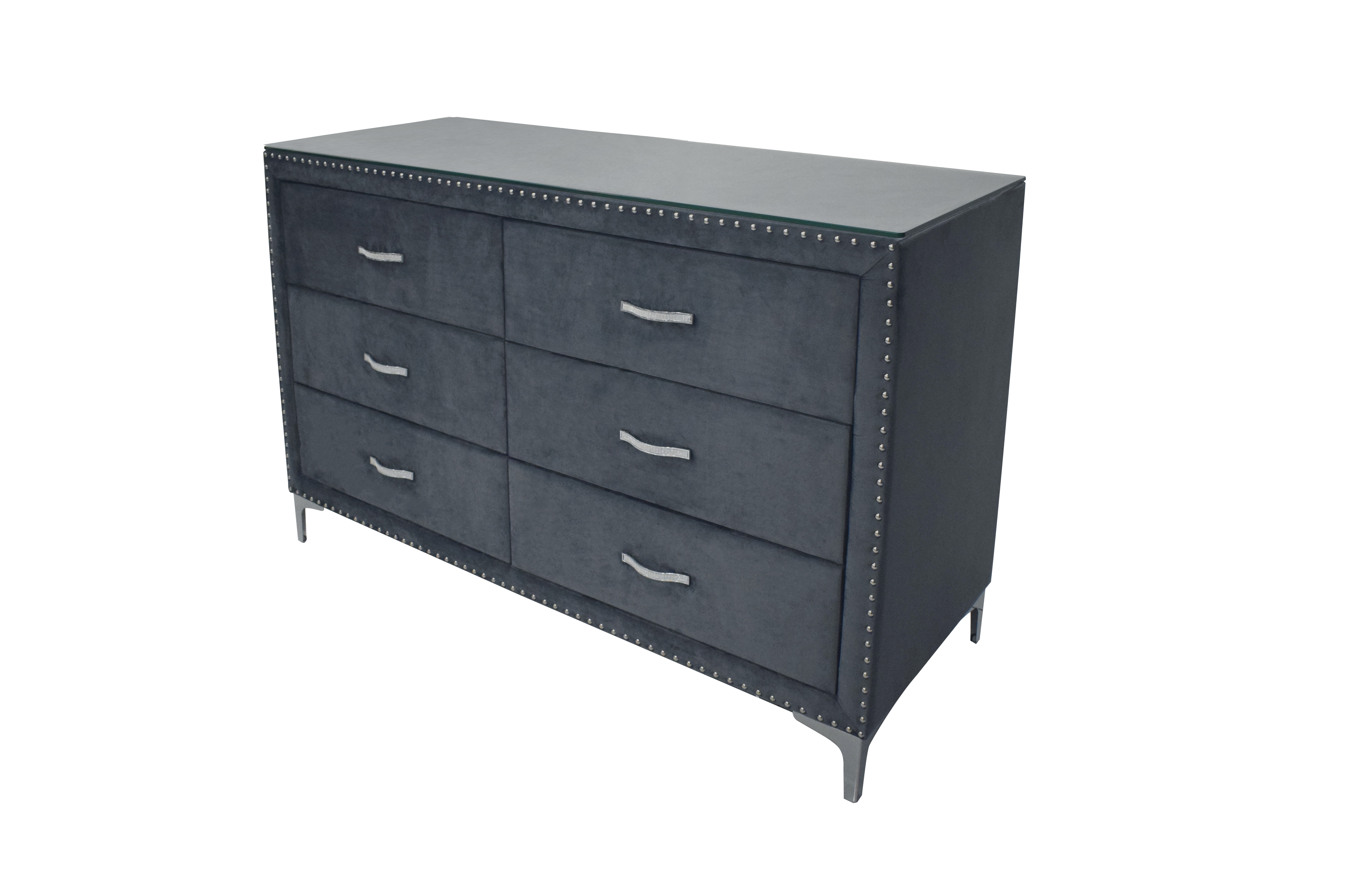 B9260 LUCINDA GREY DRESSER (with 8mm tempered glass)